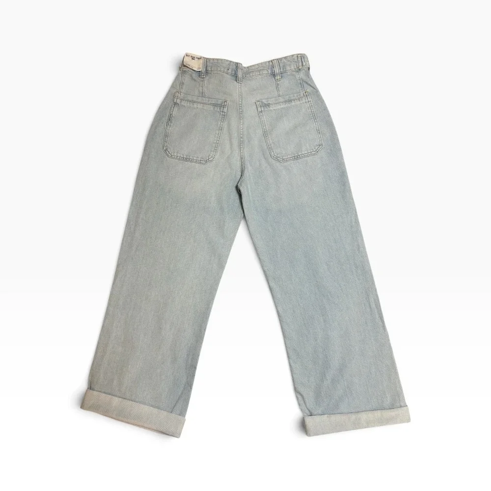 Free People We The Free Palmer Cuffed Jean Daydream Blue Light Wash 27 NWT